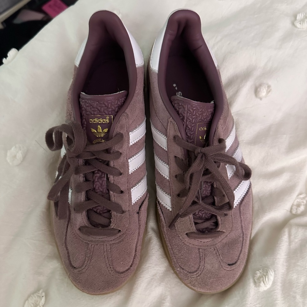Adidas Purple and White Retro Sneakers
